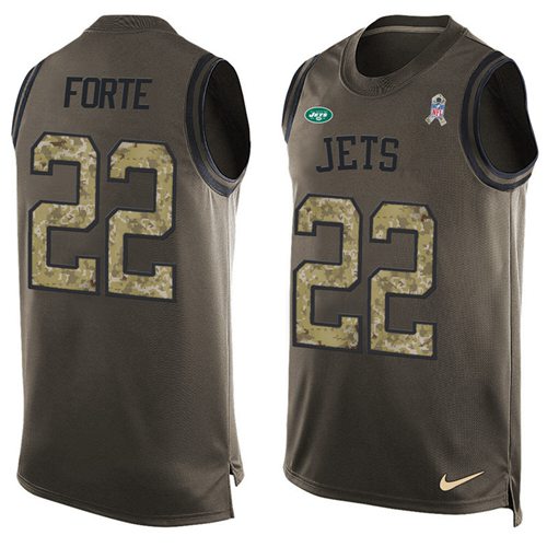 Nike Jets #22 Matt Forte Green Men's Stitched NFL Limited Salute To Service Tank Top Jersey - Click Image to Close